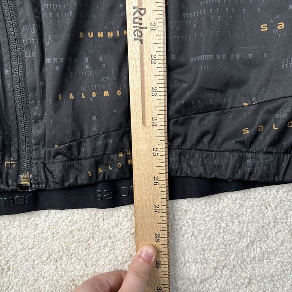 Salomon Light Shell Outdoor Vest Women's Size XL Black Script‎ Time To Lap Run - Picture 15 of 16